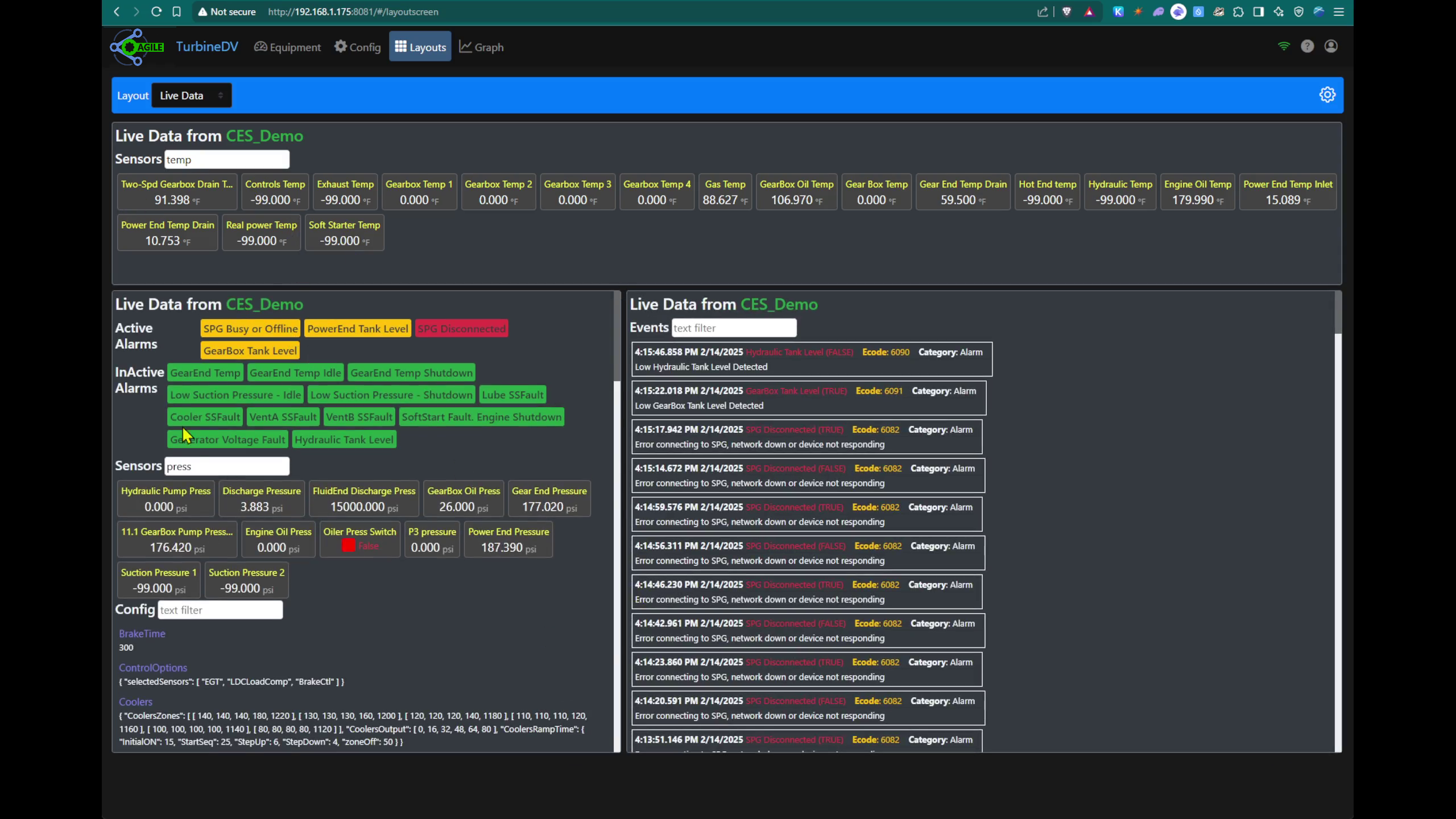 Live Equipment Monitoring